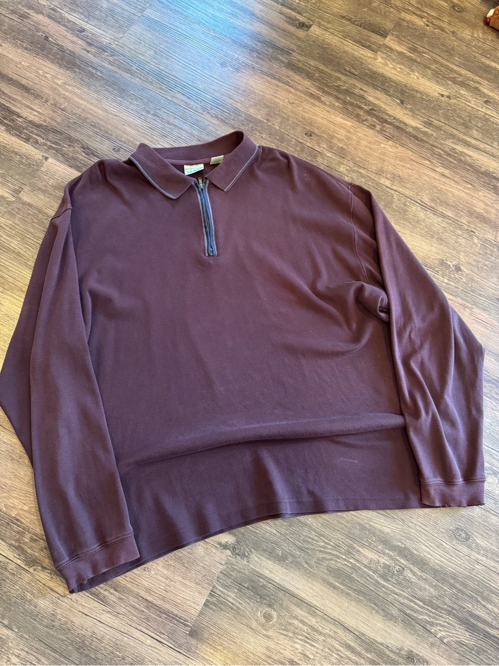 Vintage LL Bean Burgundy Quarter 1/4 Zip Pullover Men’s Size XL